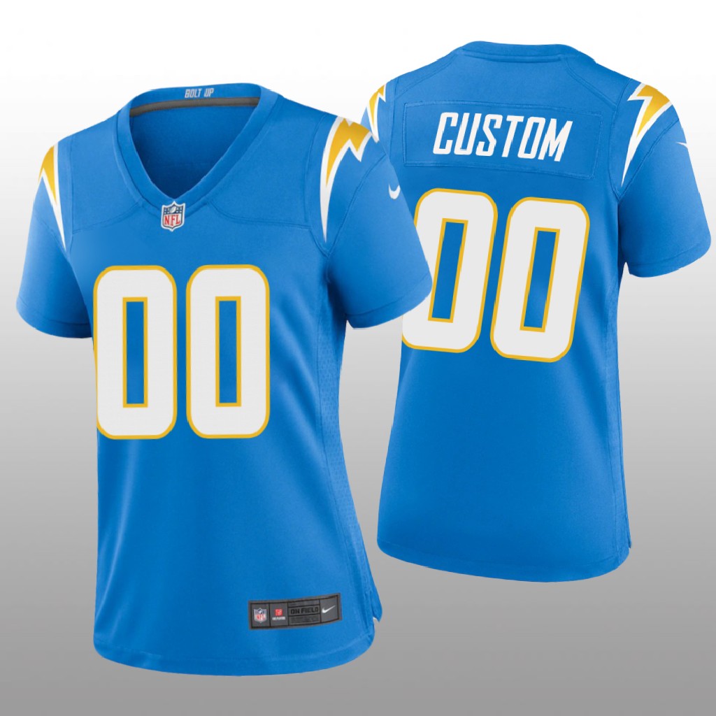 Los Angeles Chargers Custom Powder Blue Jersey Game - Women's