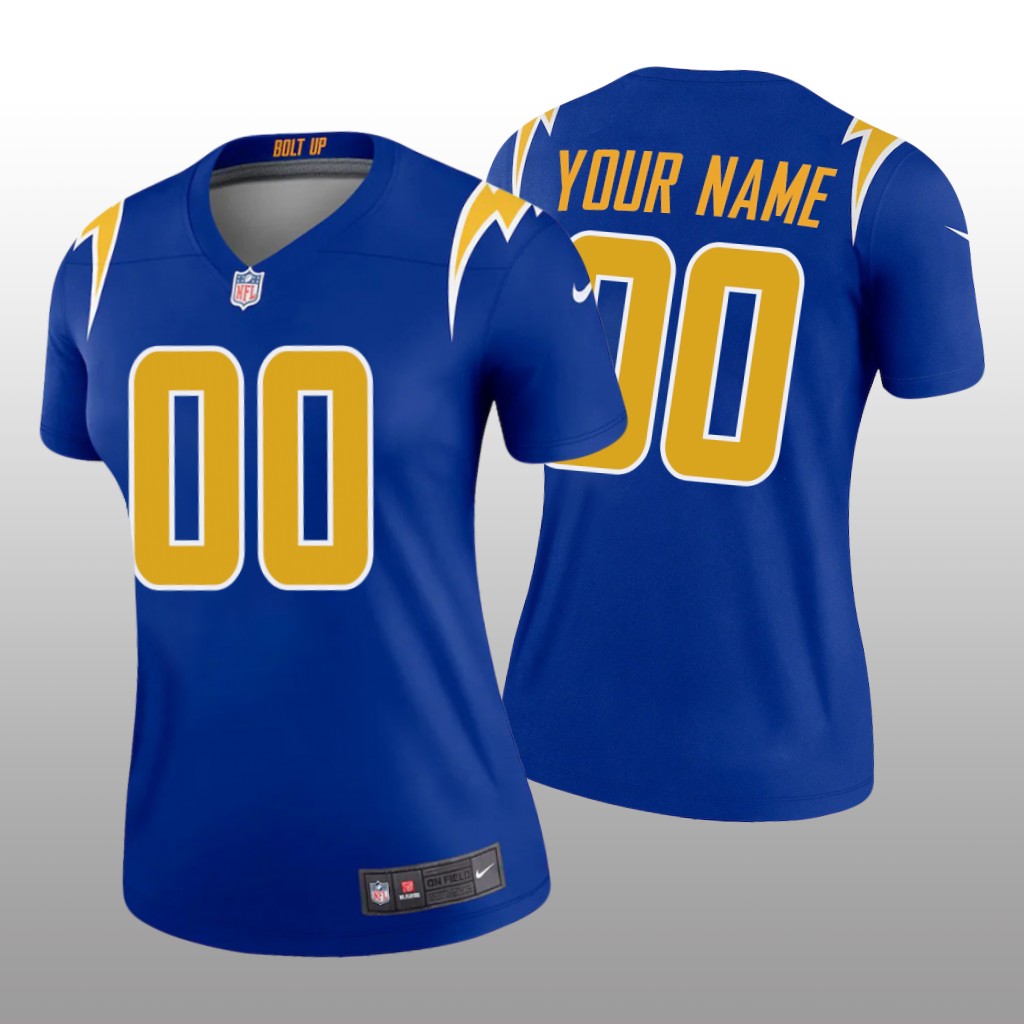 Los Angeles Chargers Custom Royal Jersey Legend - Women's