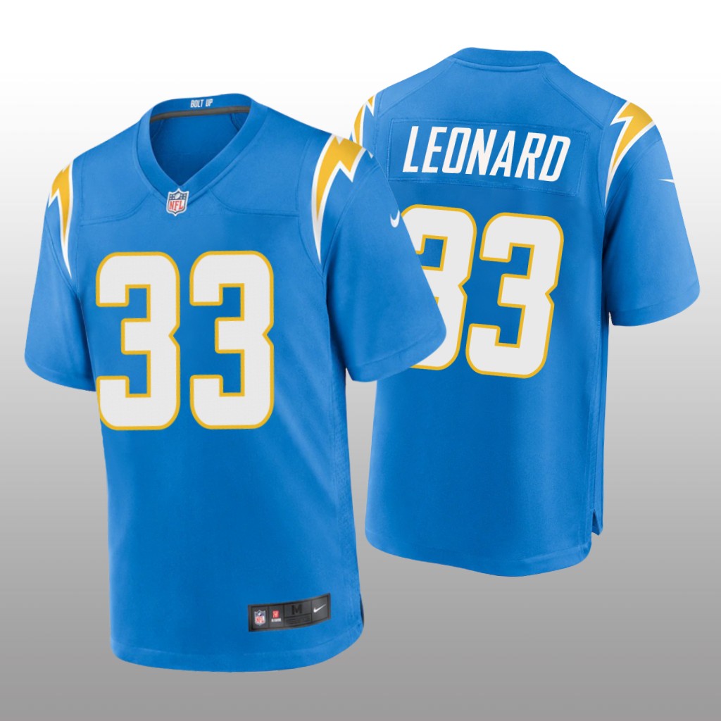 Los Angeles Chargers Deane Leonard Powder Blue Jersey Game Men's