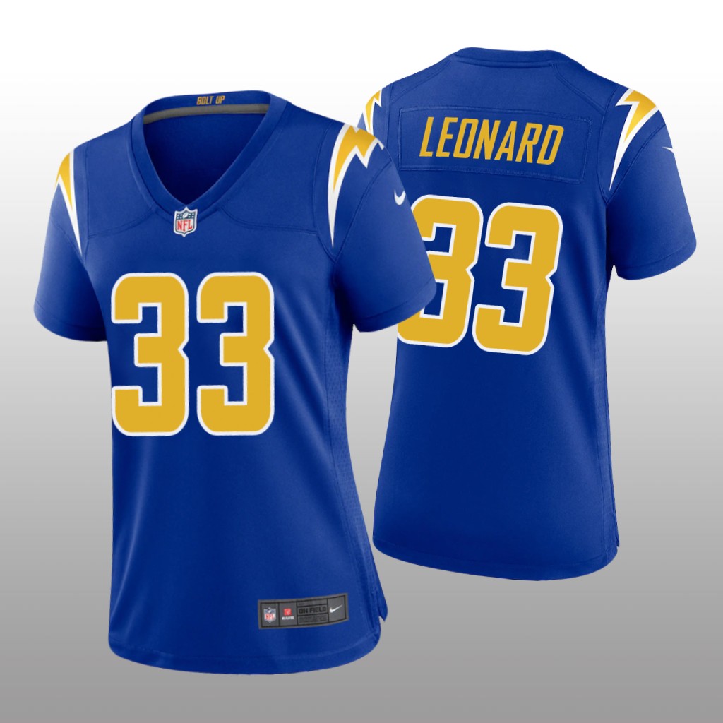 Los Angeles Chargers Deane Leonard Royal Jersey Alternate Game - Women's