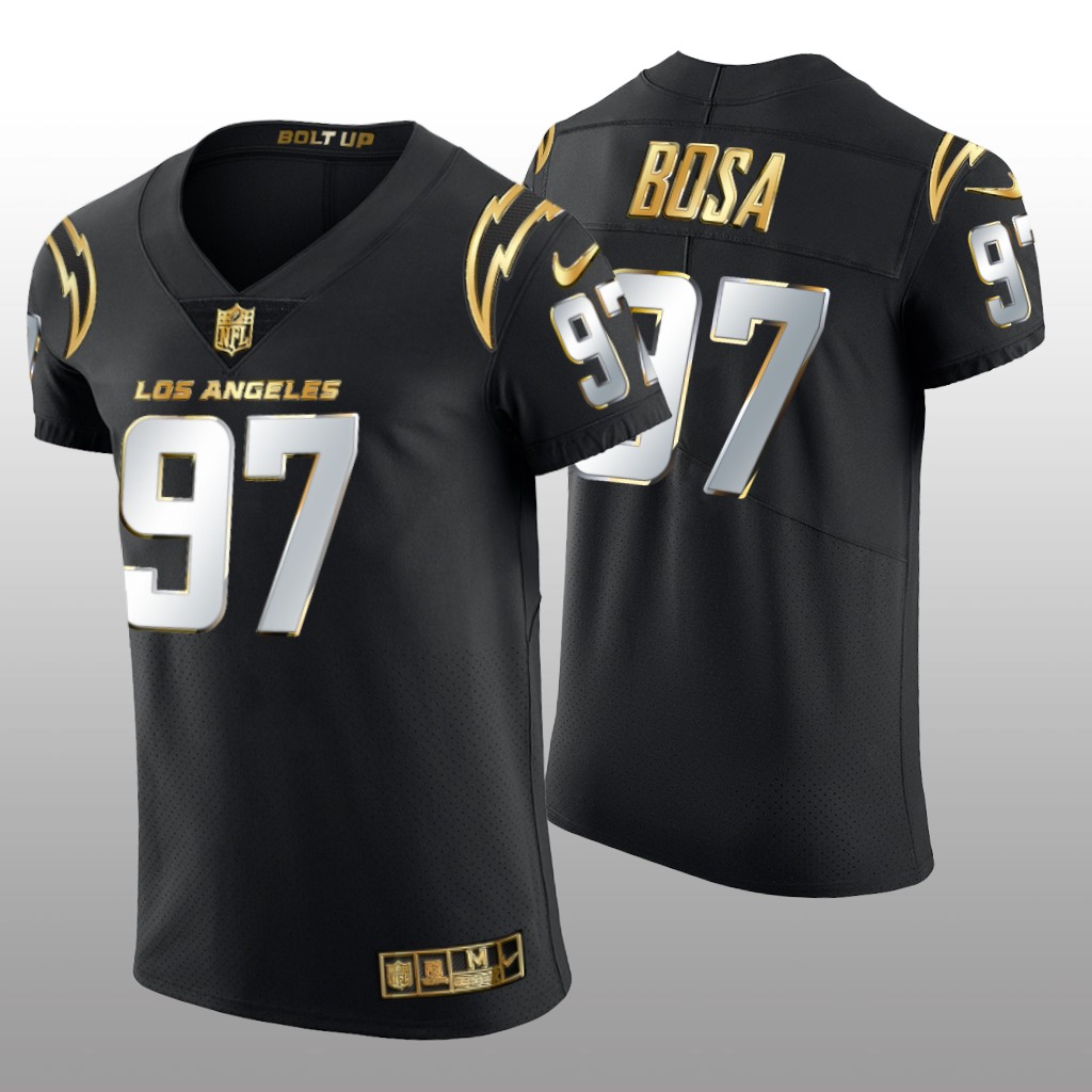 Los Angeles Chargers Joey Bosa Black Elite Jersey Golden Edition Men's