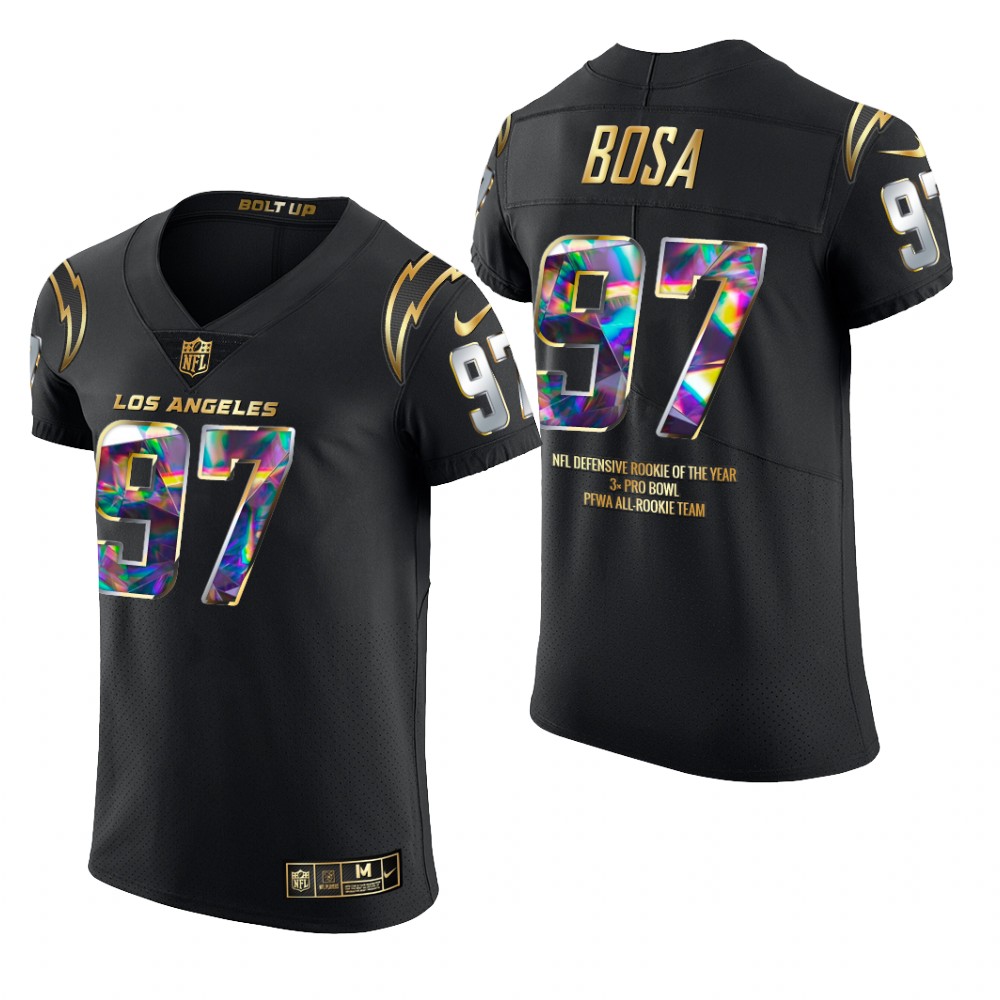Los Angeles Chargers Joey Bosa Black Jersey Career Highlights Men's