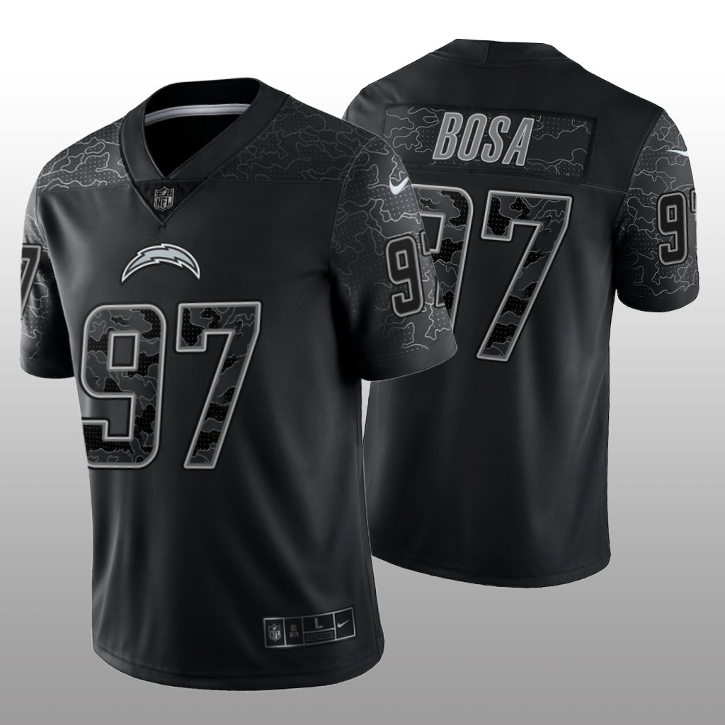 Los Angeles Chargers Joey Bosa Black Jersey Reflective Limited - Men's