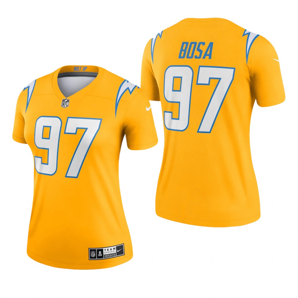 Los Angeles Chargers Joey Bosa Gold Jersey Inverted Legend - Women's