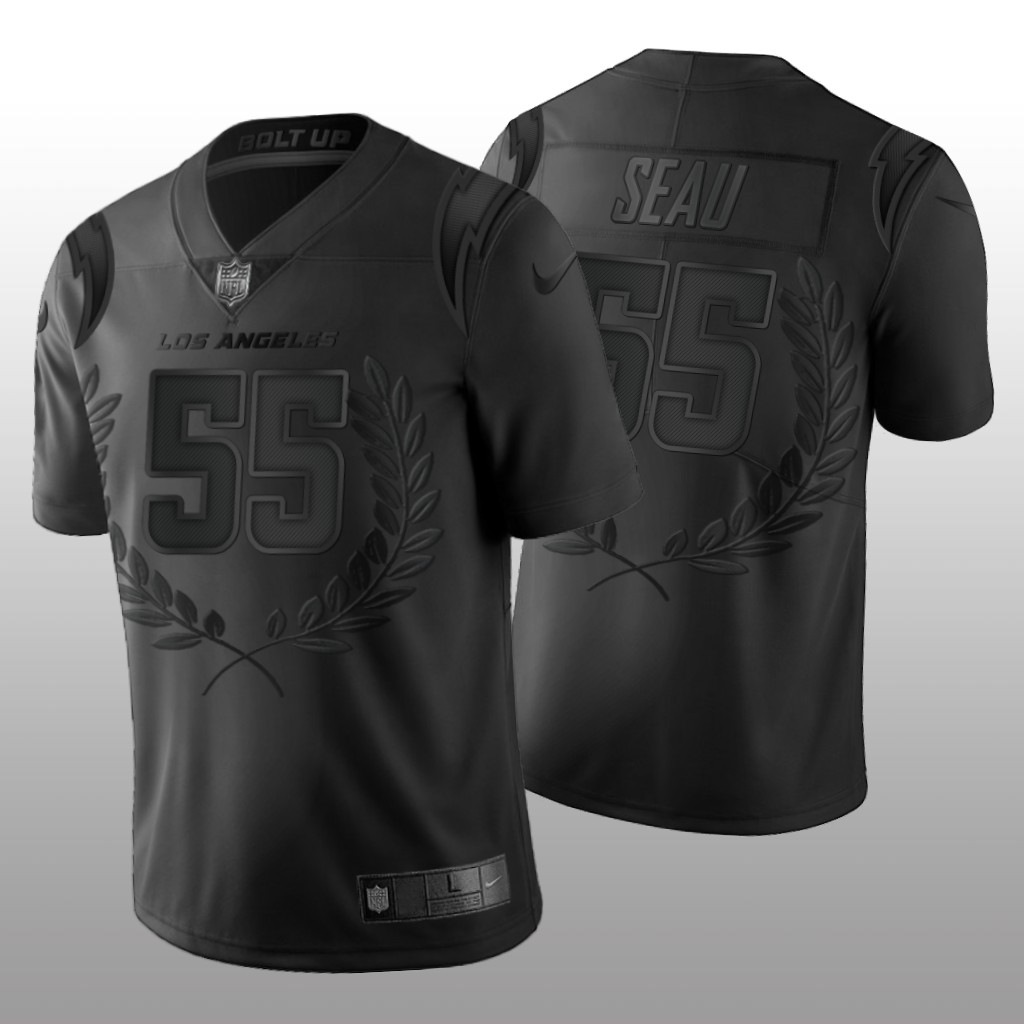 Los Angeles Chargers Junior Seau Black Jersey 2020 Limited