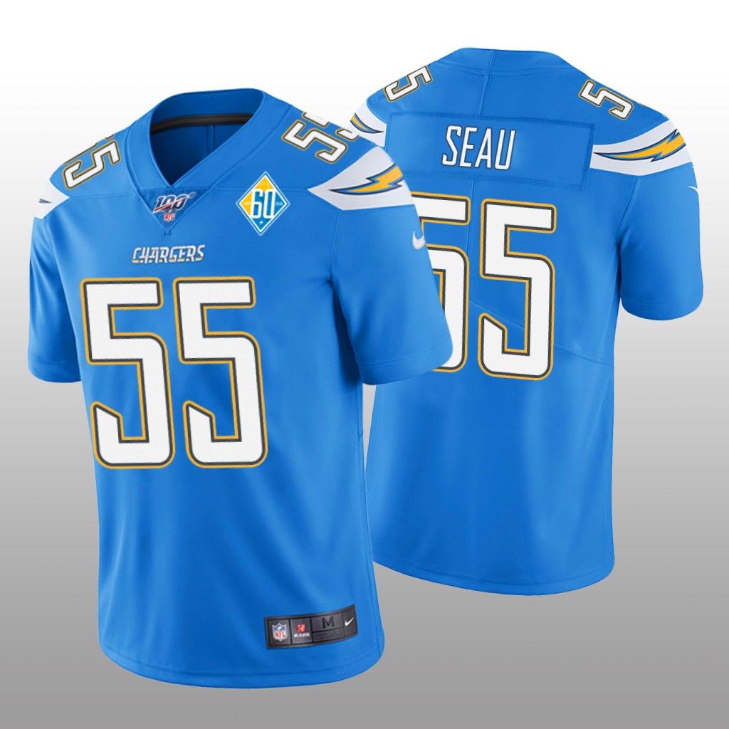 Los Angeles Chargers Junior Seau Light Blue Vapor Limited Jersey 60th Season - Men's