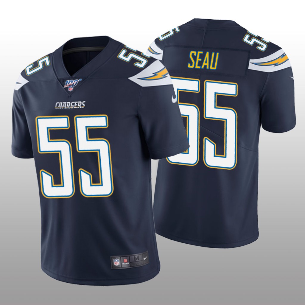 Los Angeles Chargers Junior Seau Navy Vapor Limited Jersey 100th Season - Men's