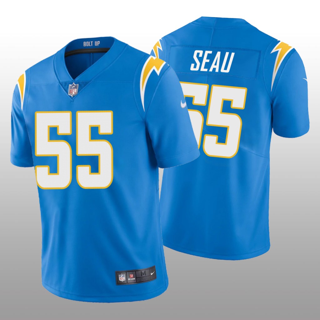 Los Angeles Chargers Junior Seau Powder Blue Jersey 2020 Vapor Limited - Men's
