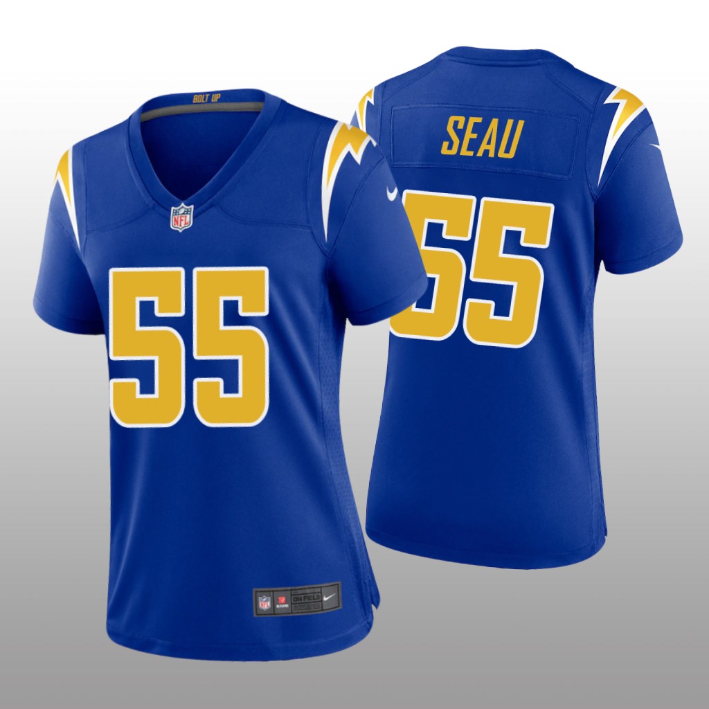 Los Angeles Chargers Junior Seau Royal Jersey 2nd Alternate Game - Women's