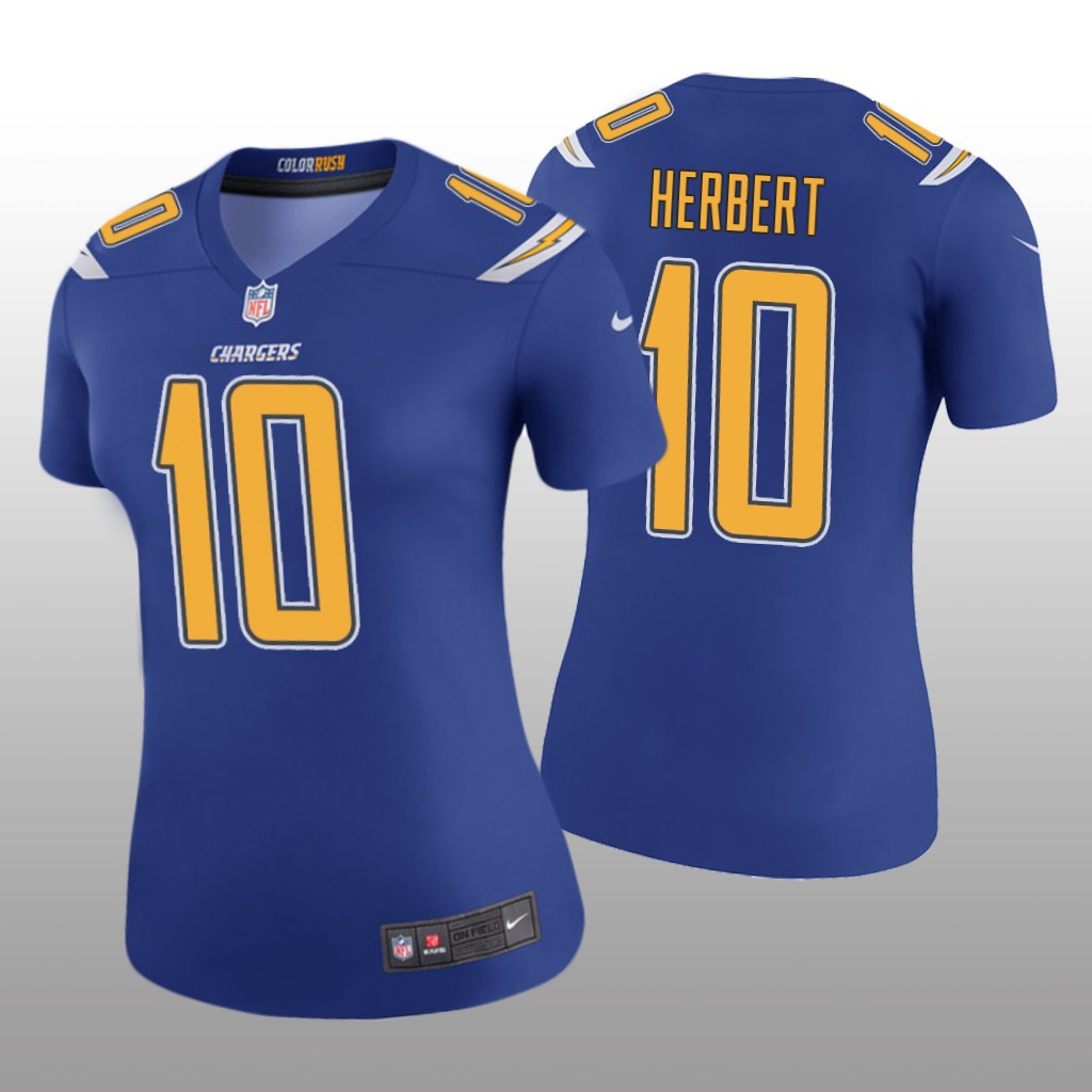 Los Angeles Chargers Justin Herbert Royal Jersey Color Rush Legend - Women's
