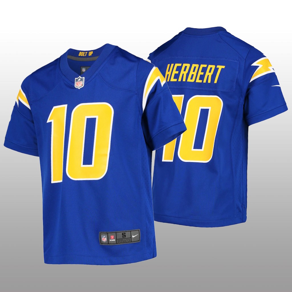 Los Angeles Chargers Justin Herbert Royal Jersey Game - Youth