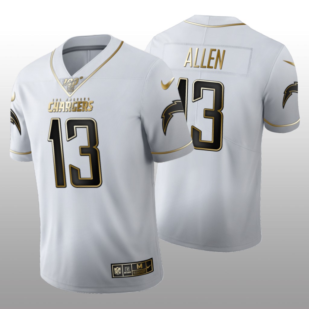 Los Angeles Chargers Keenan Allen White Golden Edition Jersey 100th Season Men's