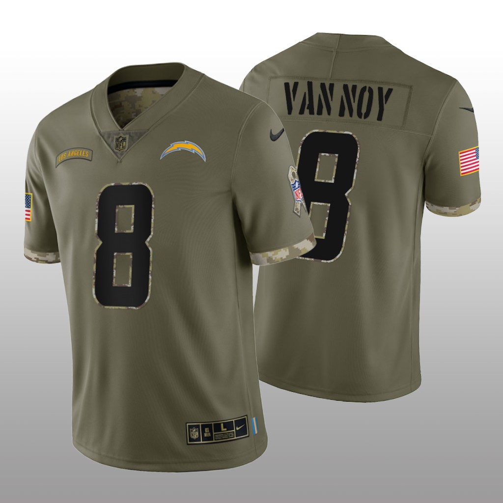 Los Angeles Chargers Kyle Van Noy Olive Jersey 2022 Salute To Service - Men's
