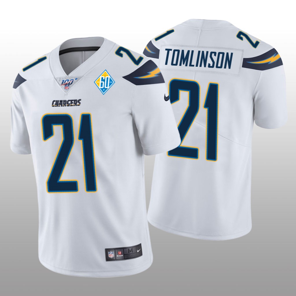 Los Angeles Chargers LaDainian Tomlinson White Vapor Limited Jersey 60th Season - Men's