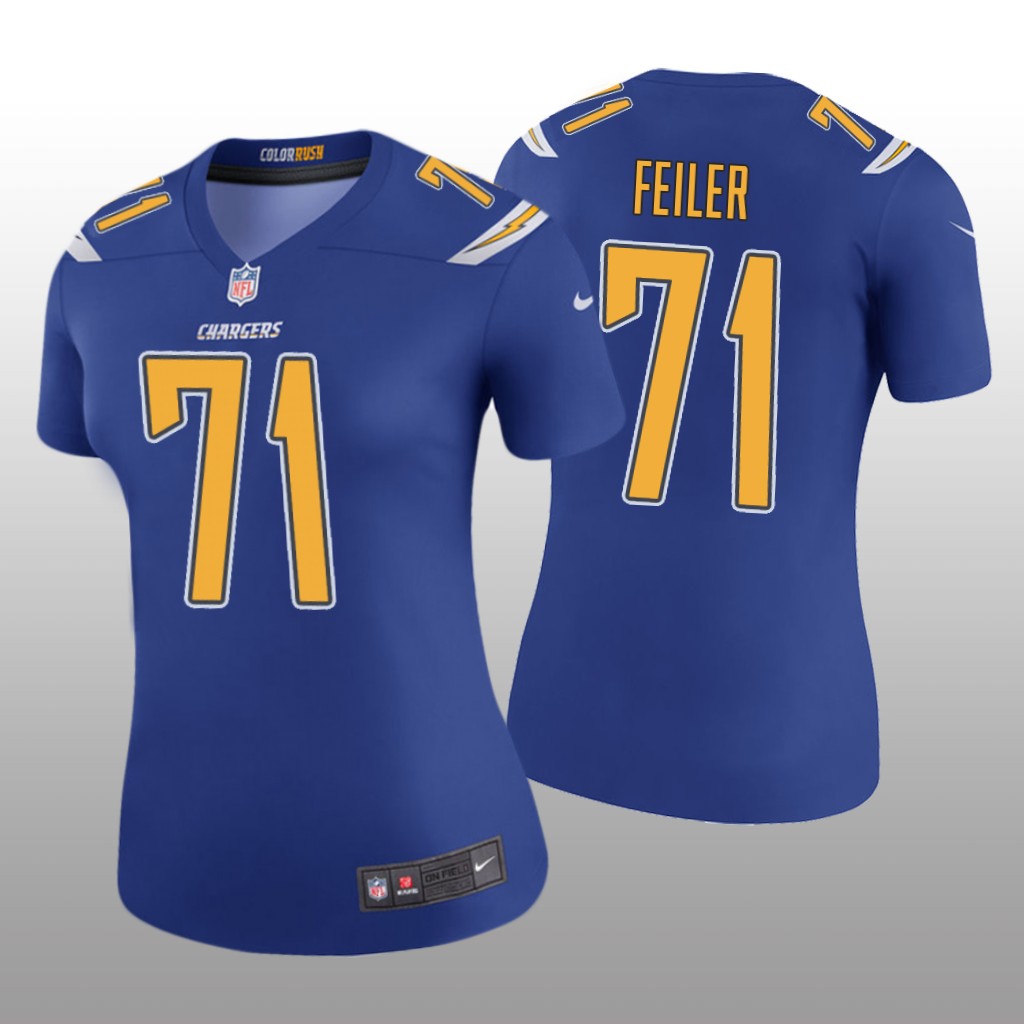 Los Angeles Chargers Matt Feiler Royal Jersey Color Rush Legend - Women's