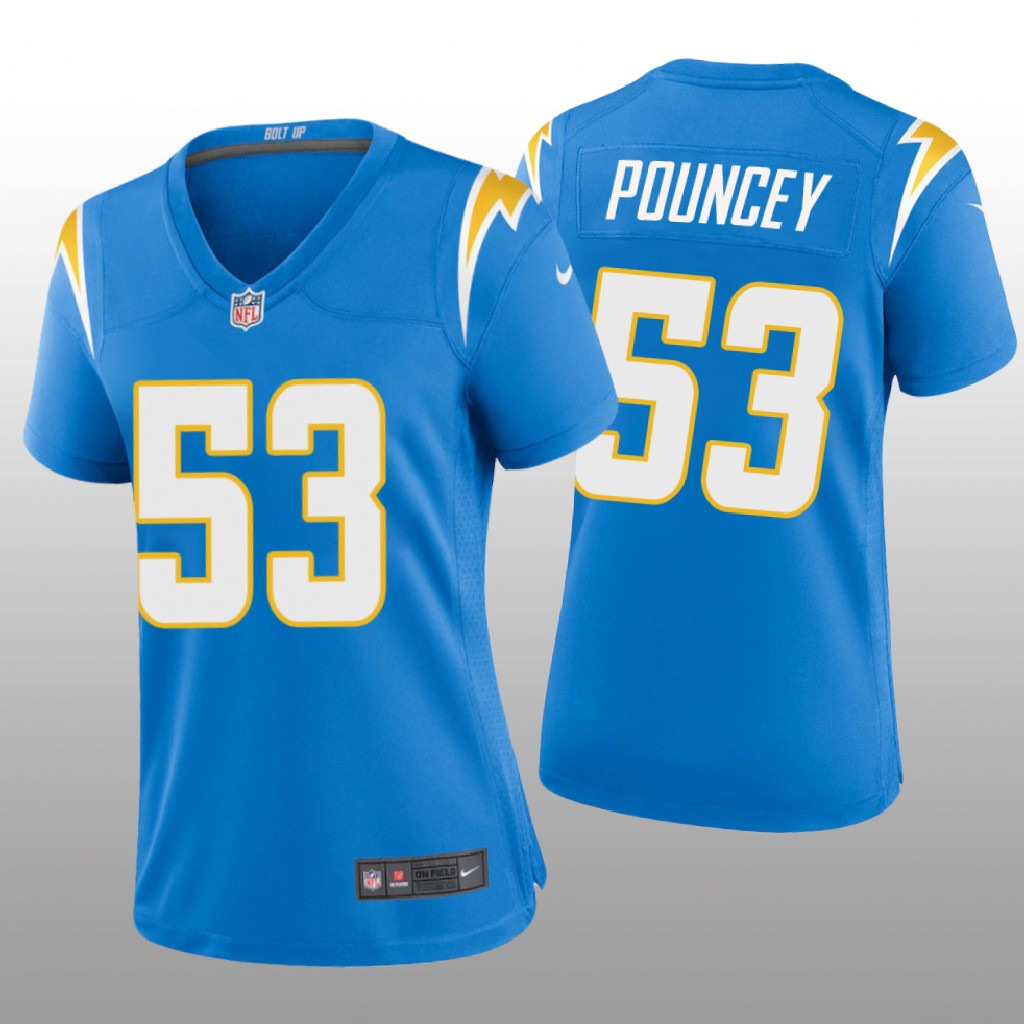 Los Angeles Chargers Mike Pouncey Powder Blue Jersey Game - Women's