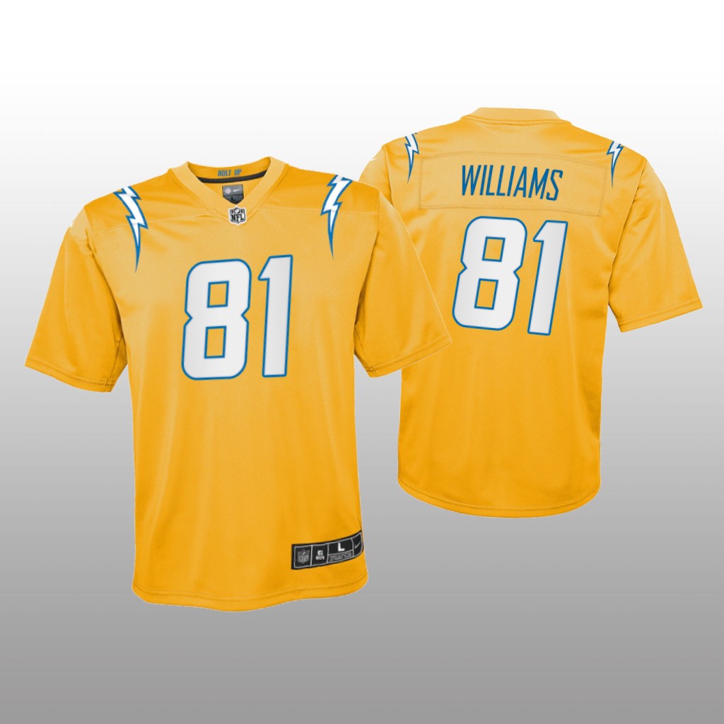 Los Angeles Chargers Mike Williams Gold Jersey Inverted Game - Youth