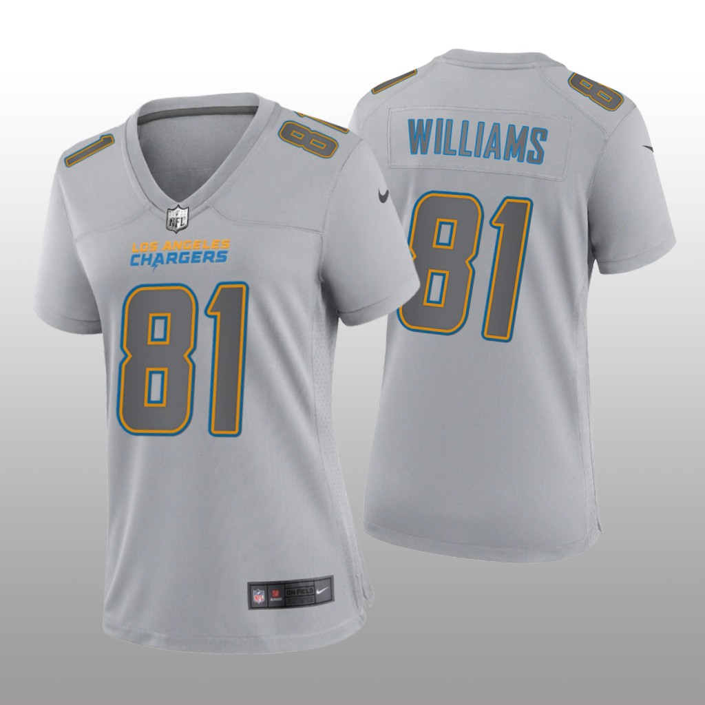 Los Angeles Chargers Mike Williams Gray Jersey Atmosphere Fashion Game - Women's