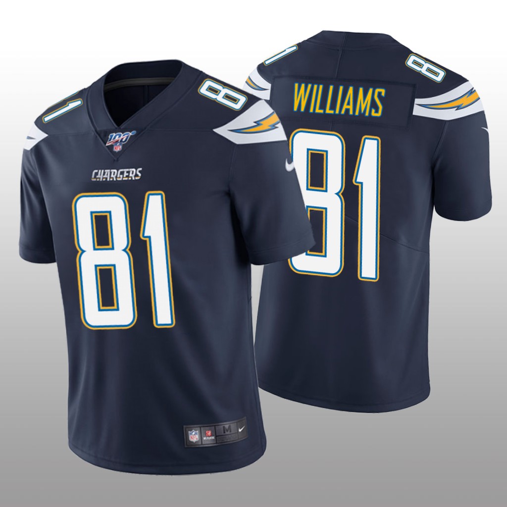 Los Angeles Chargers Mike Williams Navy Vapor Limited Jersey 100th Season - Men's
