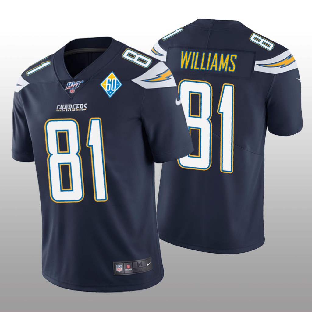 Los Angeles Chargers Mike Williams Navy Vapor Limited Jersey 60th Season - Men's