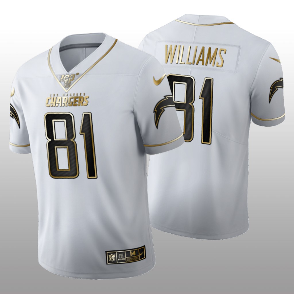 Los Angeles Chargers Mike Williams White Golden Edition Jersey 100th Season Men's