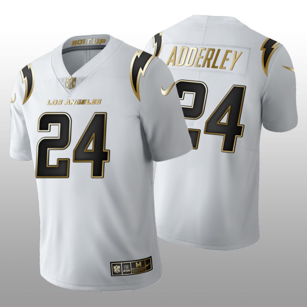 Los Angeles Chargers Nasir Adderley White Jersey Golden Limited Men's