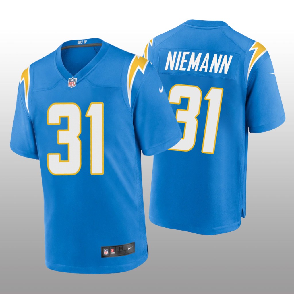Los Angeles Chargers Nick Niemann Powder Blue Jersey Game - Men's