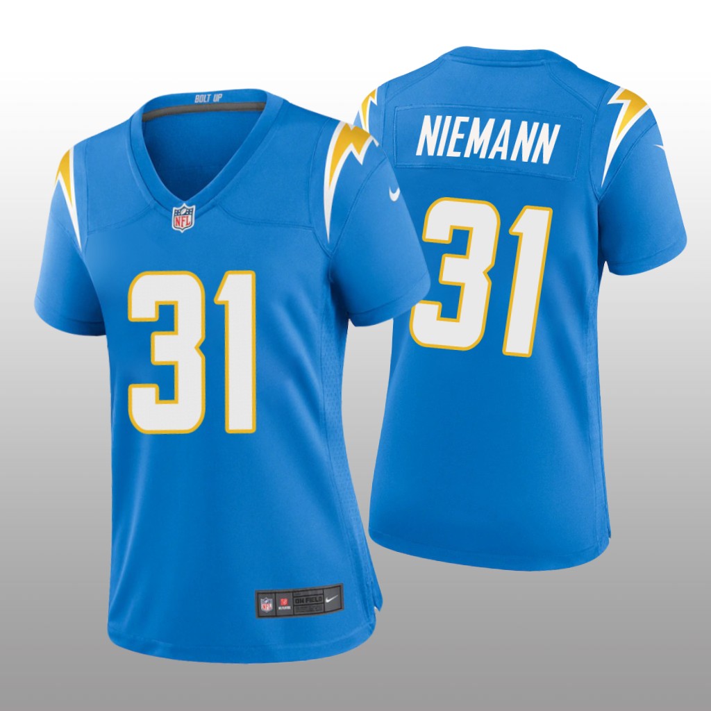 Los Angeles Chargers Nick Niemann Powder Blue Jersey Game - Women's