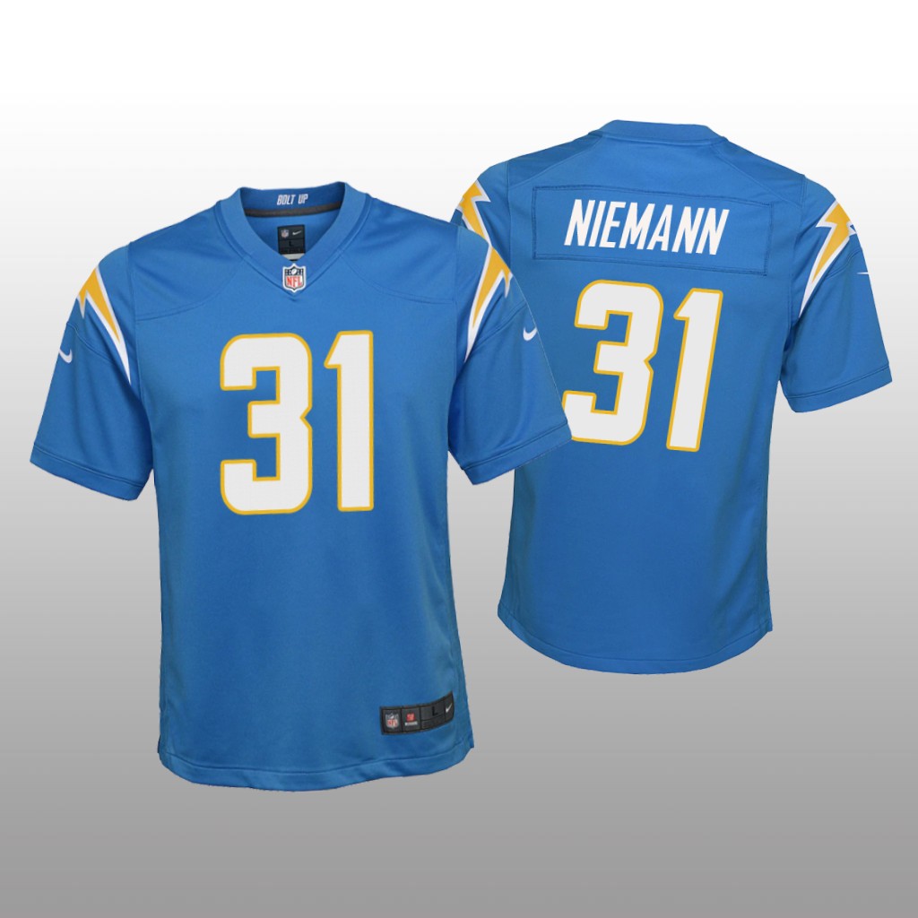 Los Angeles Chargers Nick Niemann Powder Blue Jersey Game - Youth