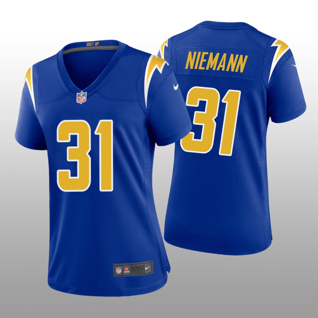 Los Angeles Chargers Nick Niemann Royal Jersey Alternate Game - Women's