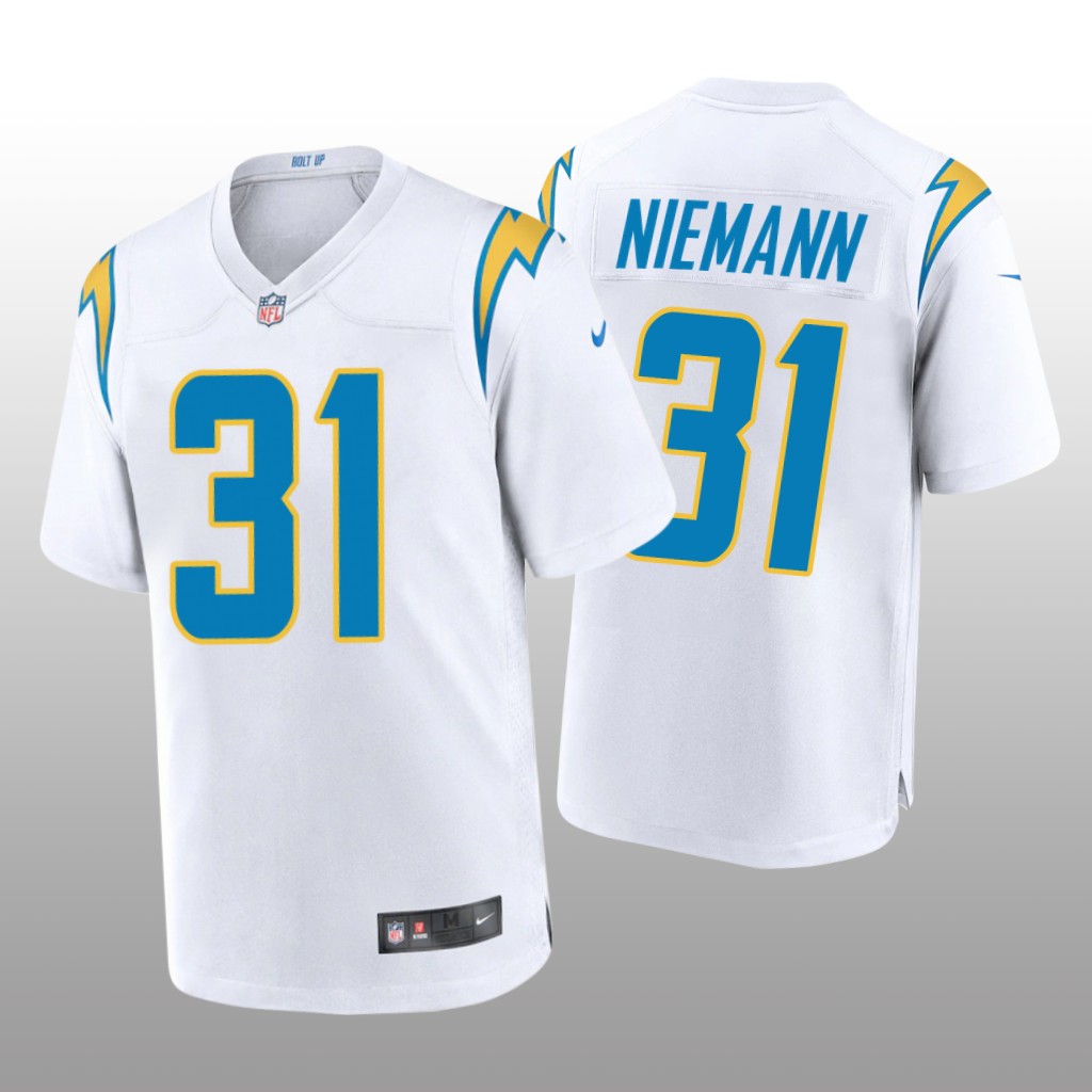 Los Angeles Chargers Nick Niemann White Jersey Game - Men's