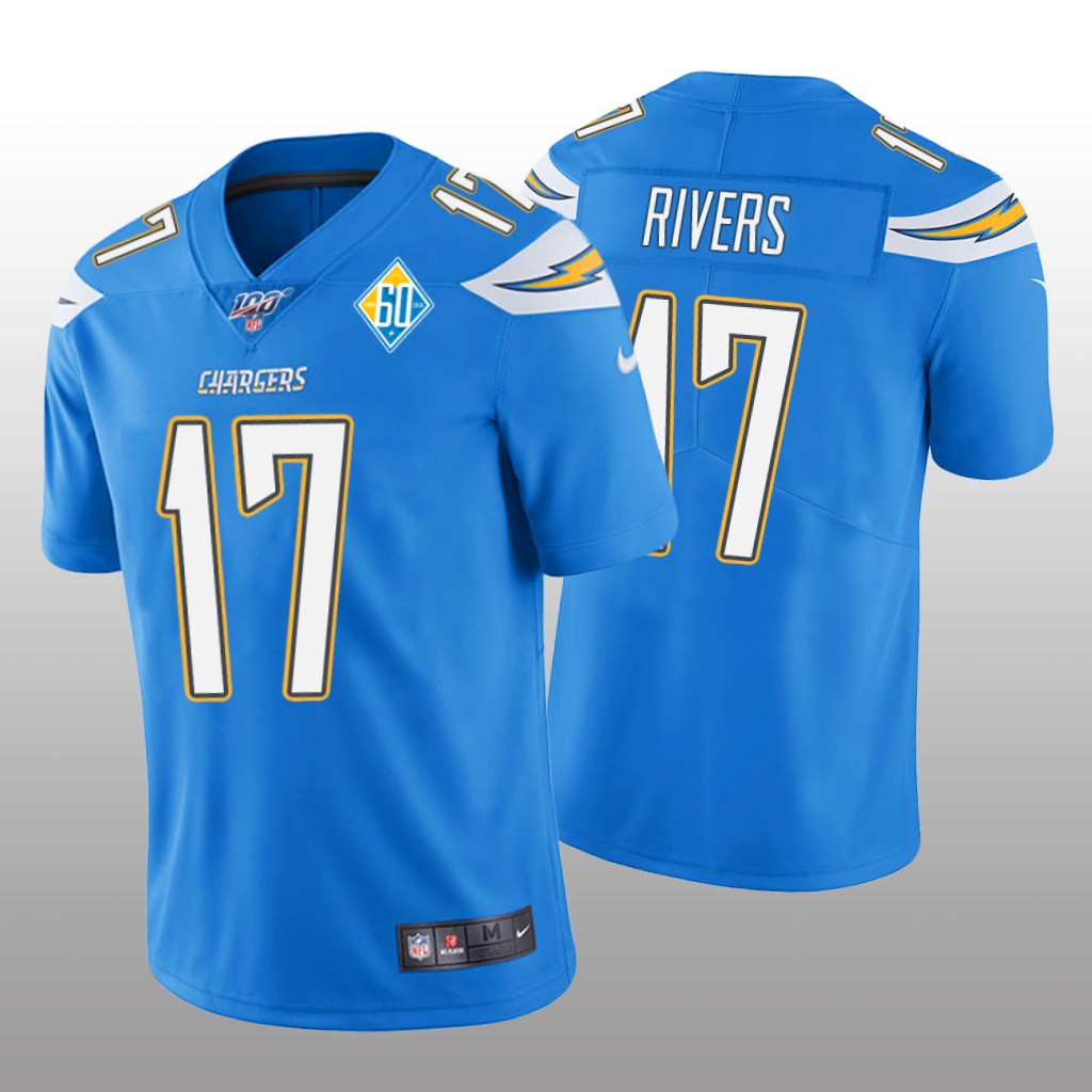 Los Angeles Chargers Philip Rivers Light Blue Vapor Limited Jersey 60th Season - Men's