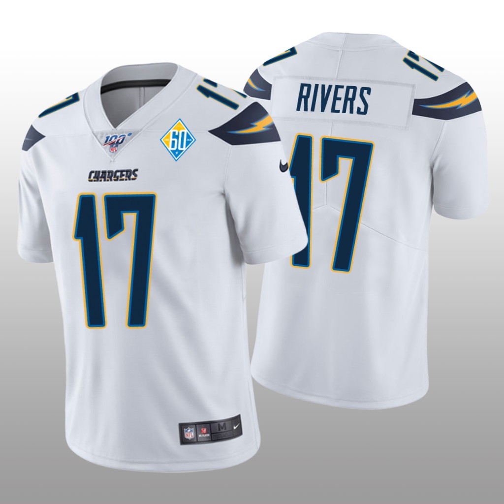 Los Angeles Chargers Philip Rivers White Vapor Limited Jersey 60th Season - Men's