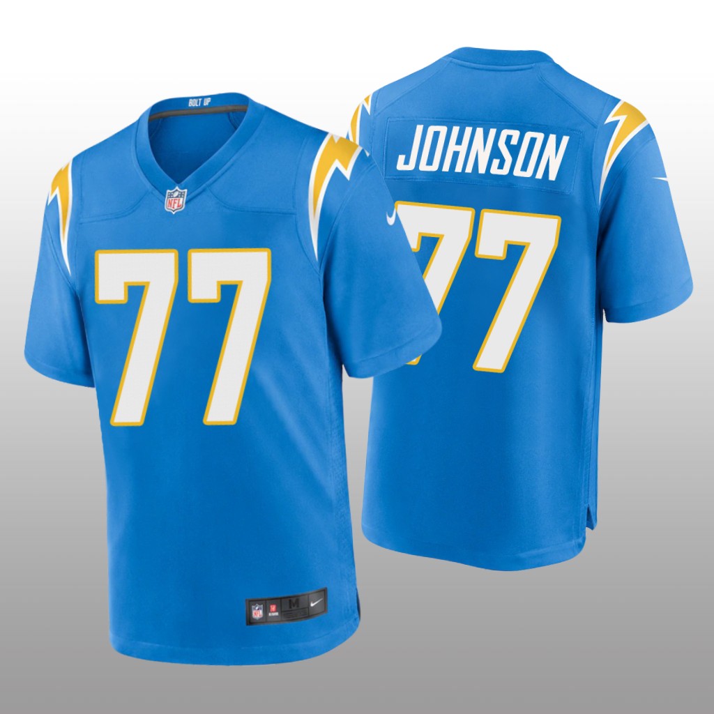 Los Angeles Chargers Powder Blue 2022 NFL Draft Zion Johnson Game Jersey