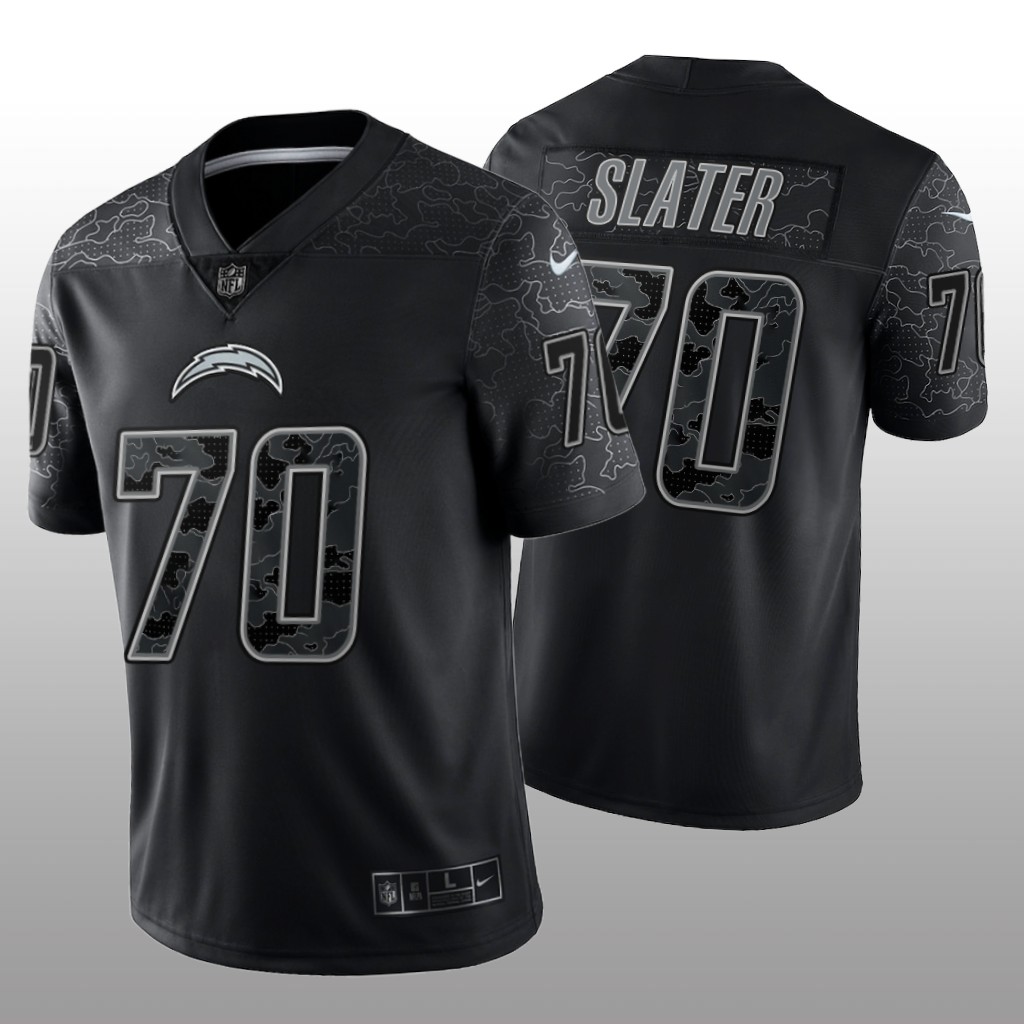 Los Angeles Chargers Rashawn Slater Black Jersey Reflective Limited - Men's