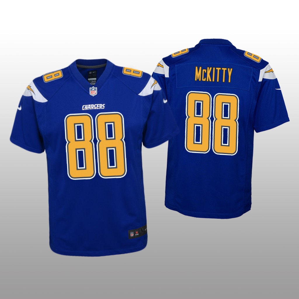 Los Angeles Chargers Tre' McKitty Royal Jersey Color Rush Game - Youth