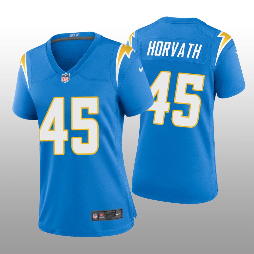 Los Angeles Chargers Zander Horvath Powder Blue Jersey Game - Women's