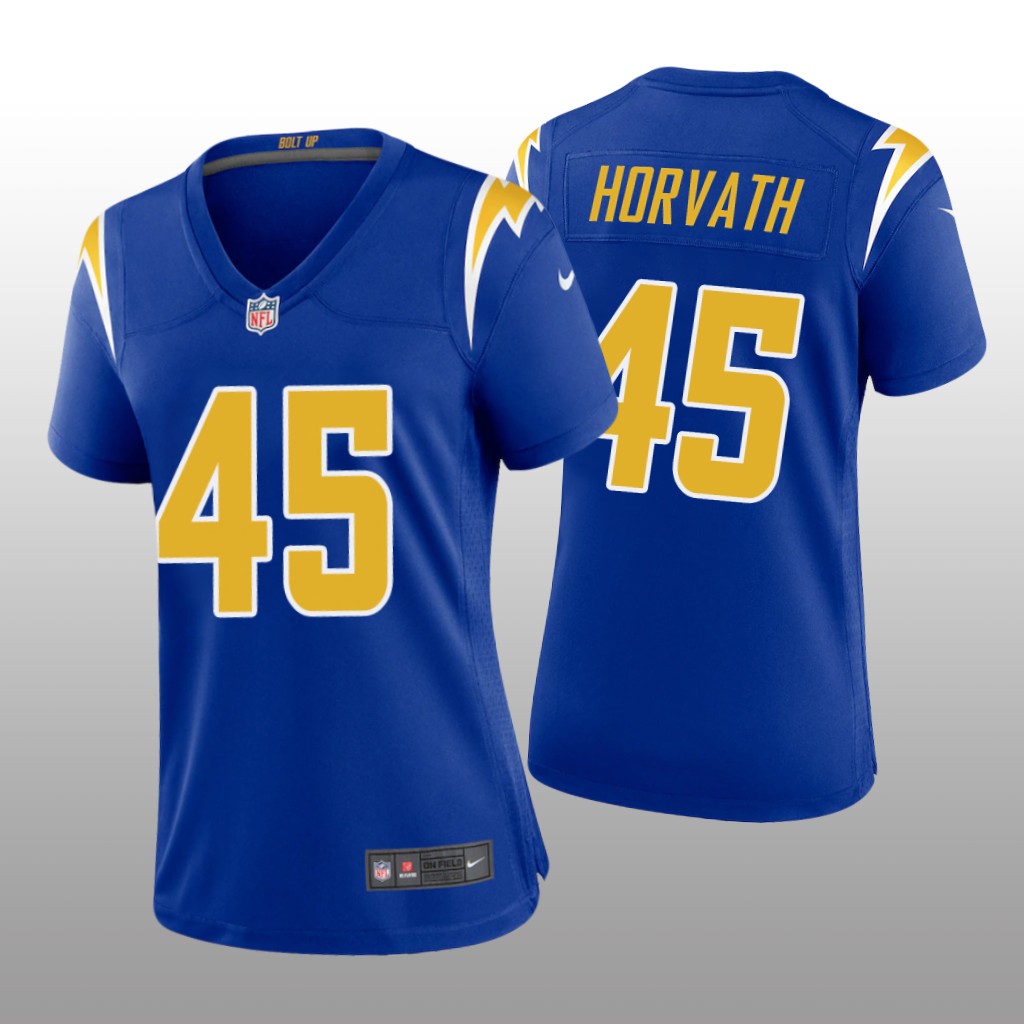 Los Angeles Chargers Zander Horvath Royal Jersey Alternate Game - Women's