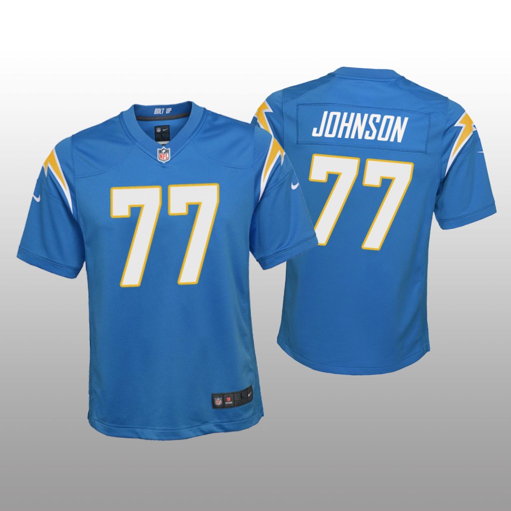 Los Angeles Chargers Zion Johnson Powder Blue Jersey Game - Youth