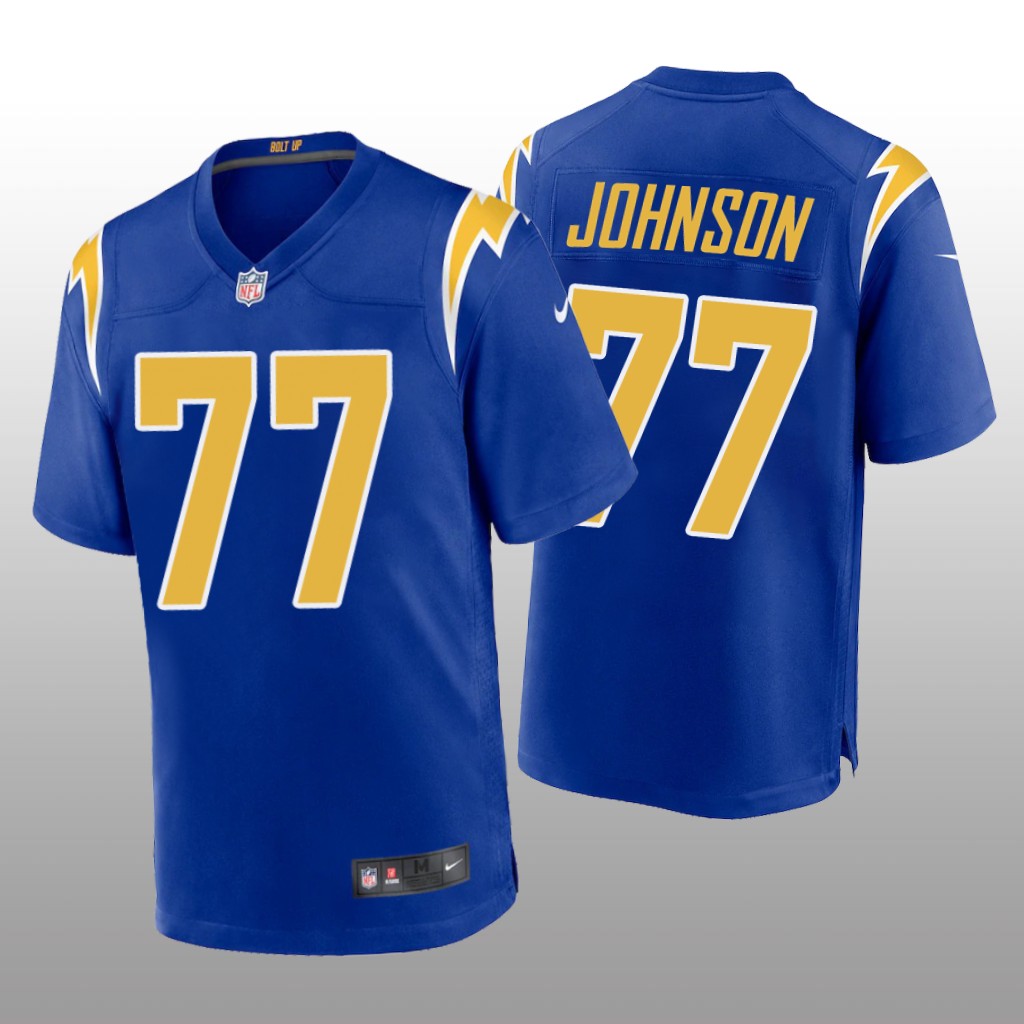 Los Angeles Chargers Zion Johnson Royal Jersey Alternate Game - Men's