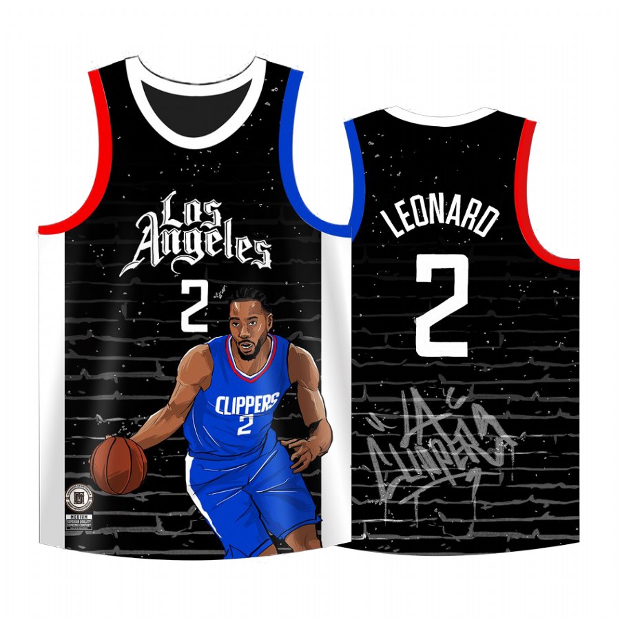 Los Angeles Clippers #2 Kawhi Leonard Jersey Cool Man Black