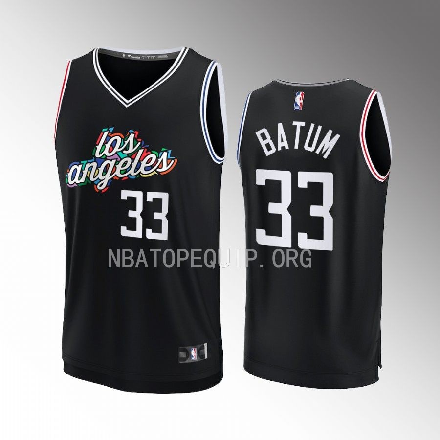 Los Angeles Clippers #33 Nicolas Batum City Edition Jersey 2022-23 Fastbreak Black