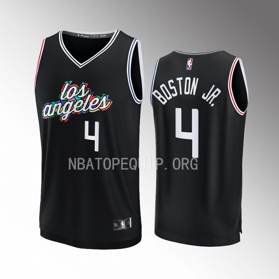 Los Angeles Clippers #4 Brandon Boston Jr. City Edition Jersey 2022-23 Fastbreak Black