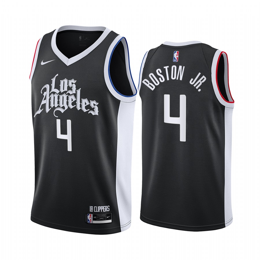 Los Angeles Clippers Brandon Boston Jr. #4 Black 2021-22 City Edition Jersey