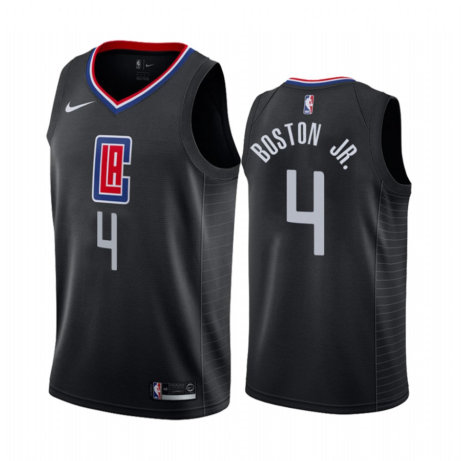 Los Angeles Clippers Brandon Boston Jr. #4 Black 2021-22 Statement Edition Jersey