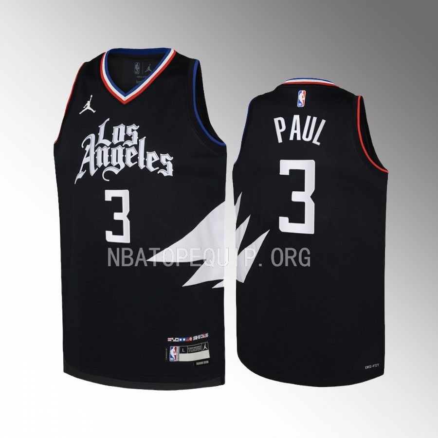 Los Angeles Clippers Chris Paul Statement Edition Black Youth Jersey Swingman #3