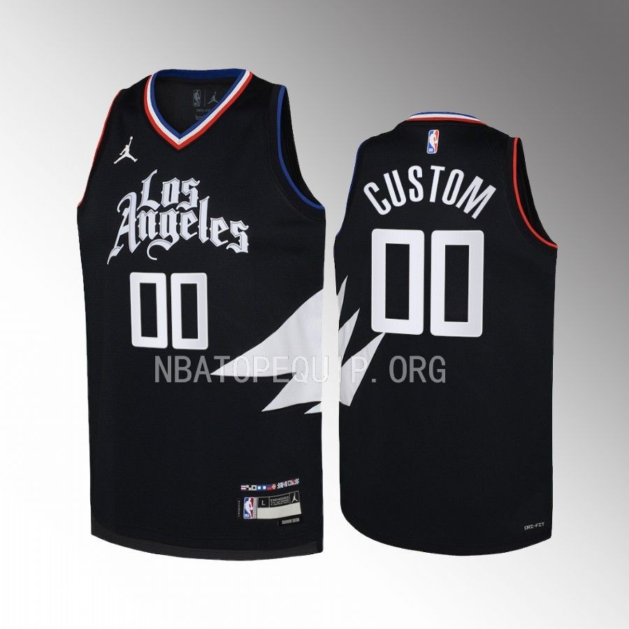 Los Angeles Clippers Custom Statement Edition Black Youth Jersey Swingman #00