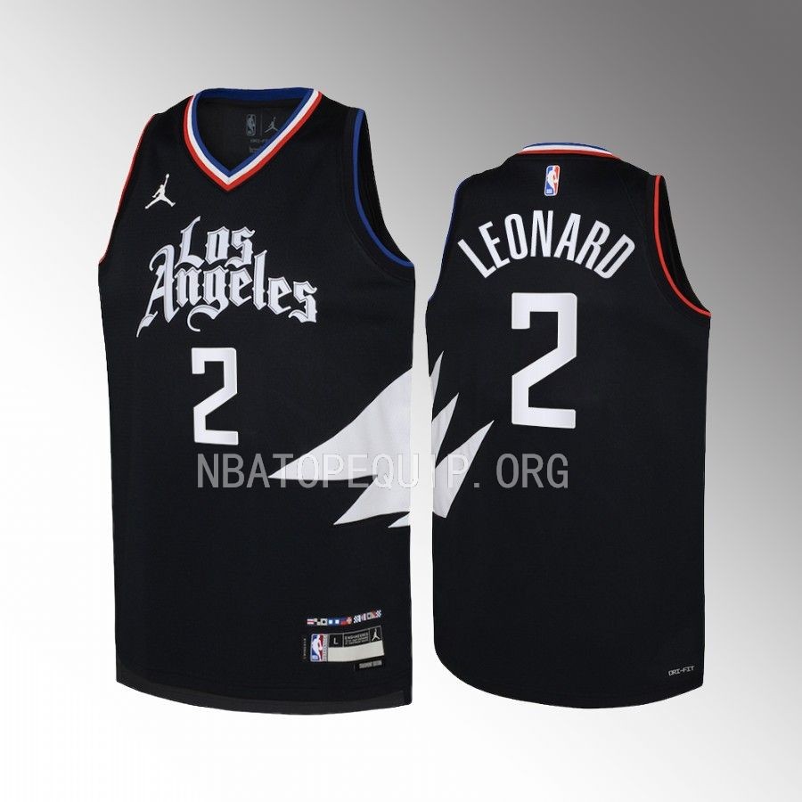 Los Angeles Clippers Kawhi Leonard Statement Edition Black Youth Jersey Swingman #2