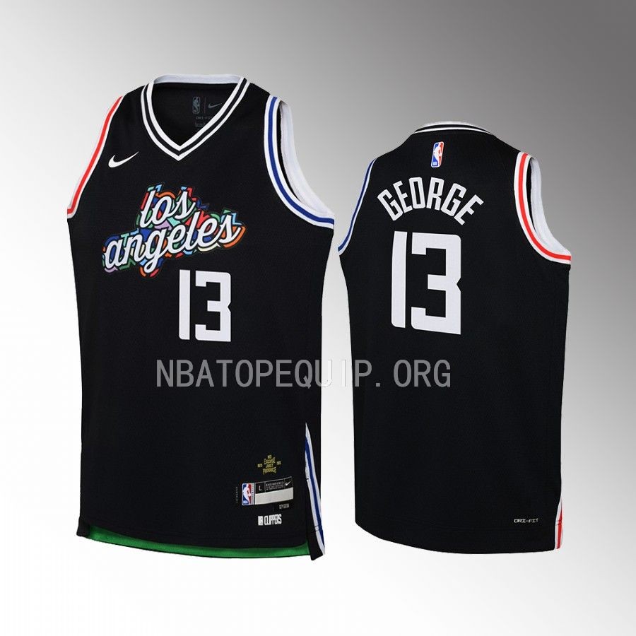Los Angeles Clippers Paul George City Edition Black Youth Jersey Swingman #13
