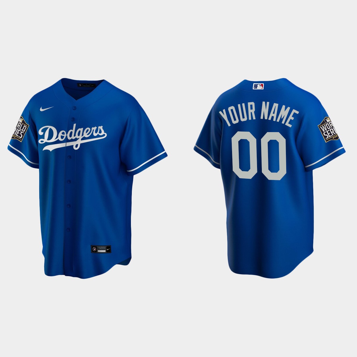Los Angeles Dodgers #00 Custom 2020 World Series Alternate Jersey - Royal